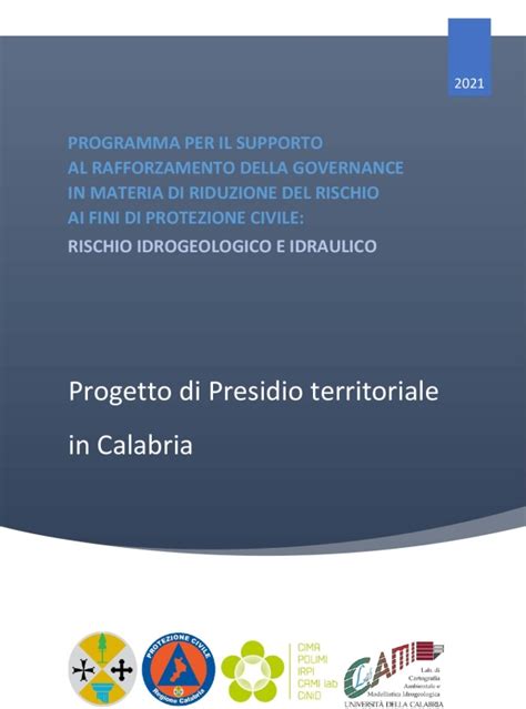 Progetto di Presidio territoriale in Calabria 